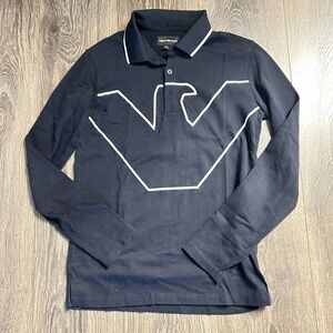 Emporio Armani Blue Polo Shirt with Graphic Design